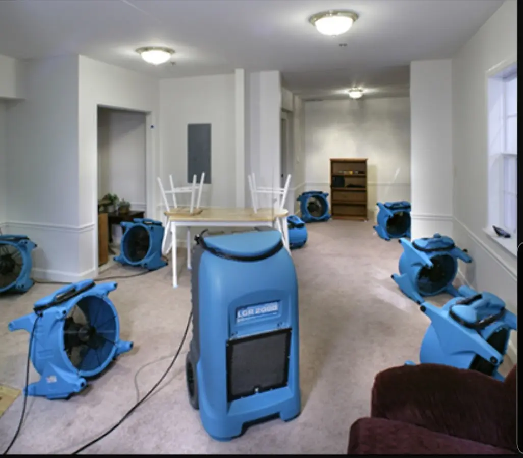 Air movers and dehumidifier setup for Water Extraction & Removal in Mount Sterling